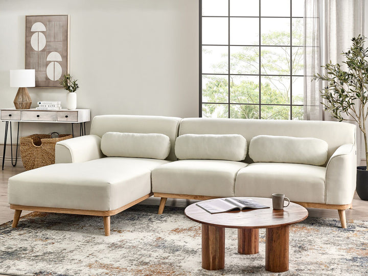 Simos Right Hand Fabric Corner Sofa Off-White