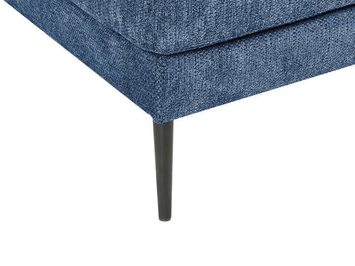 Left Hand Fabric Corner Sofa Blue Flam