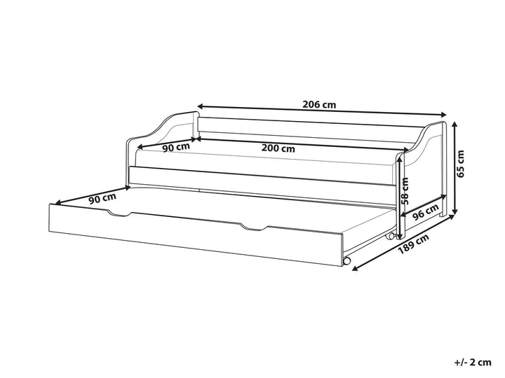 Trundle Bed Pine Wood  90 x 200 cm (EU Single) White Hinman