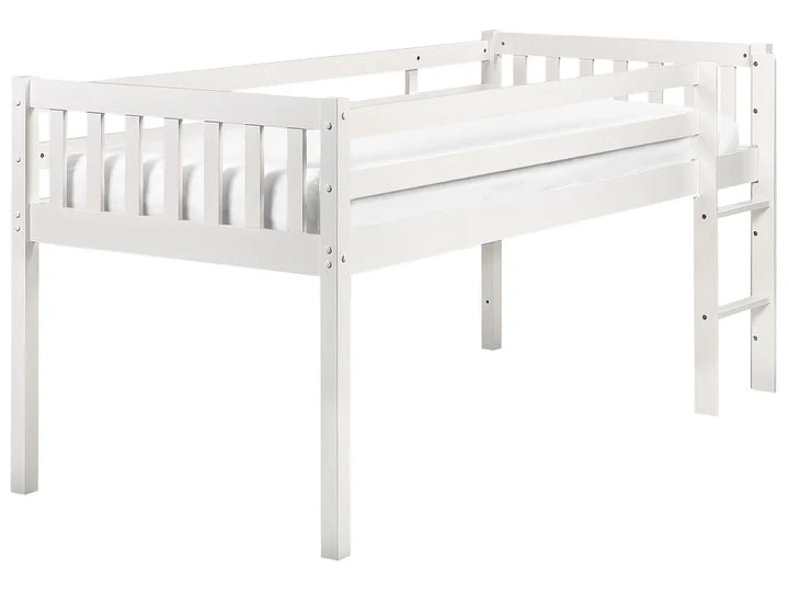 White wooden bunk bed on a white background