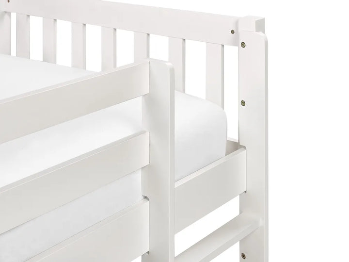 Mid Sleeper Bed Wood 90 x 200 cm (EU Single) White Lampley