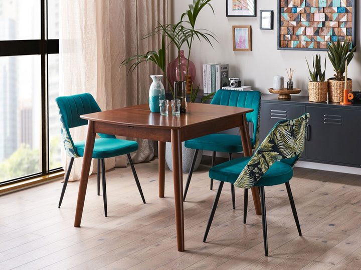 Extending Dining Table Dark Wood Comona