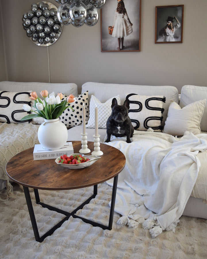 Dinna Coffee Table Dark Wood with Black