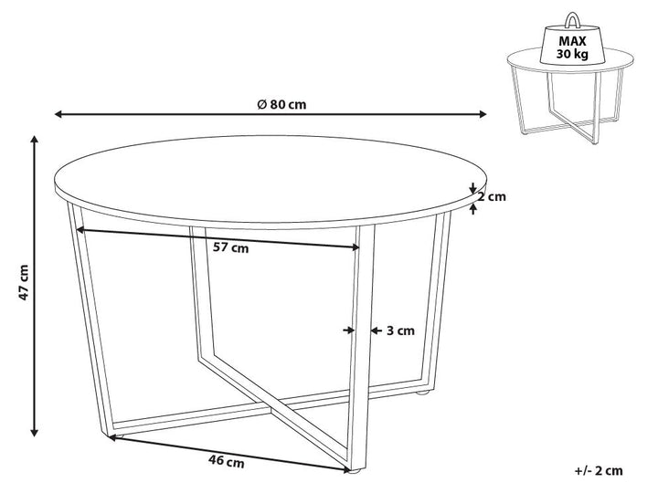 Dinna Coffee Table Dark Wood with Black