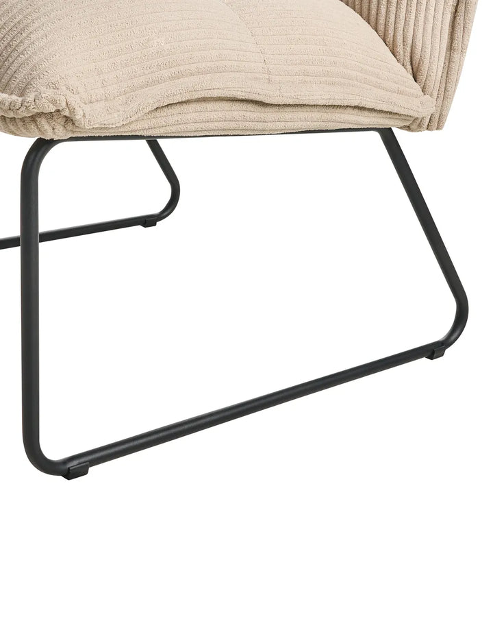Set of 2 Armchairs Corduroy Beige Esly