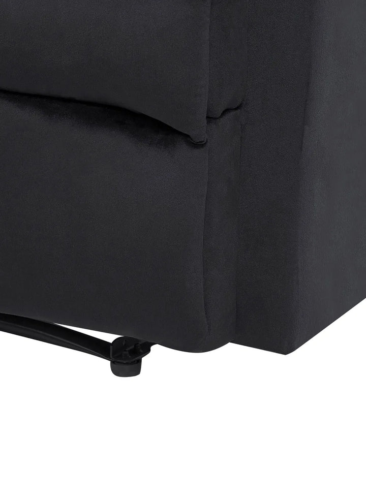 Recliner Chair With Footrest Velvet Black Gail