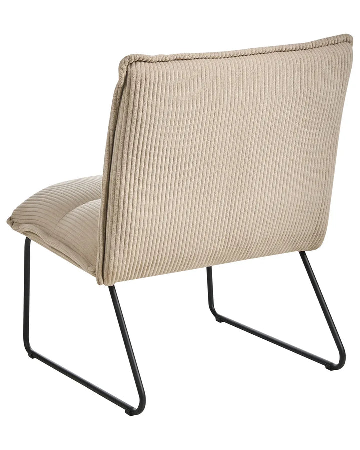Set of 2 Armchairs Corduroy Beige Esly