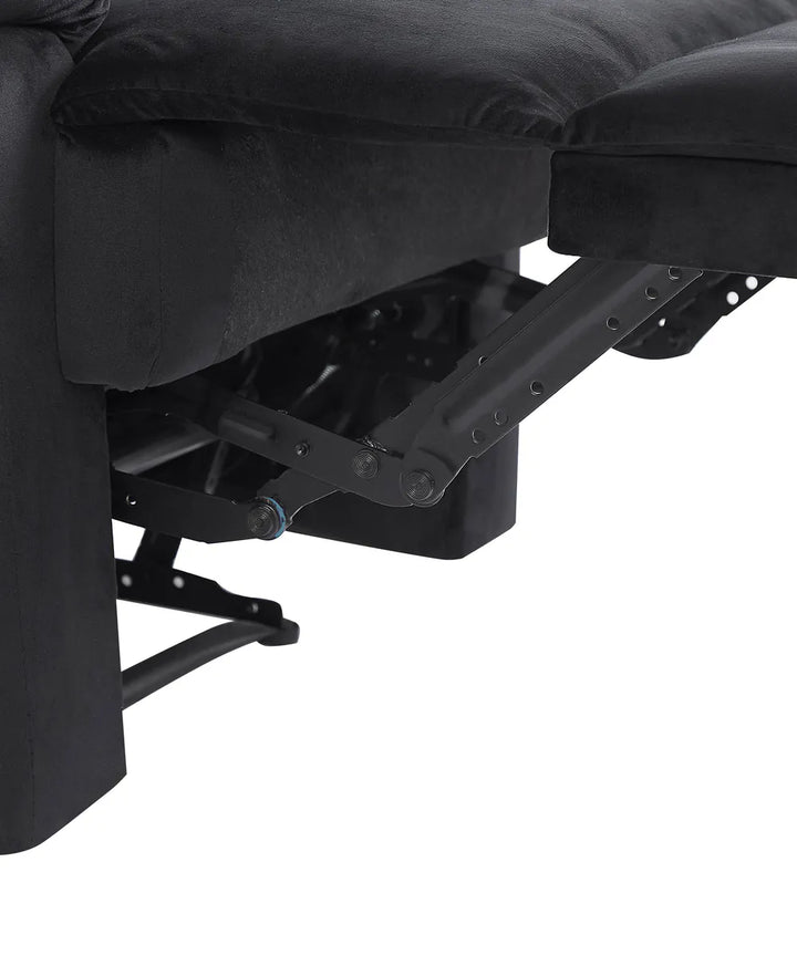 Recliner Chair With Footrest Velvet Black Gail