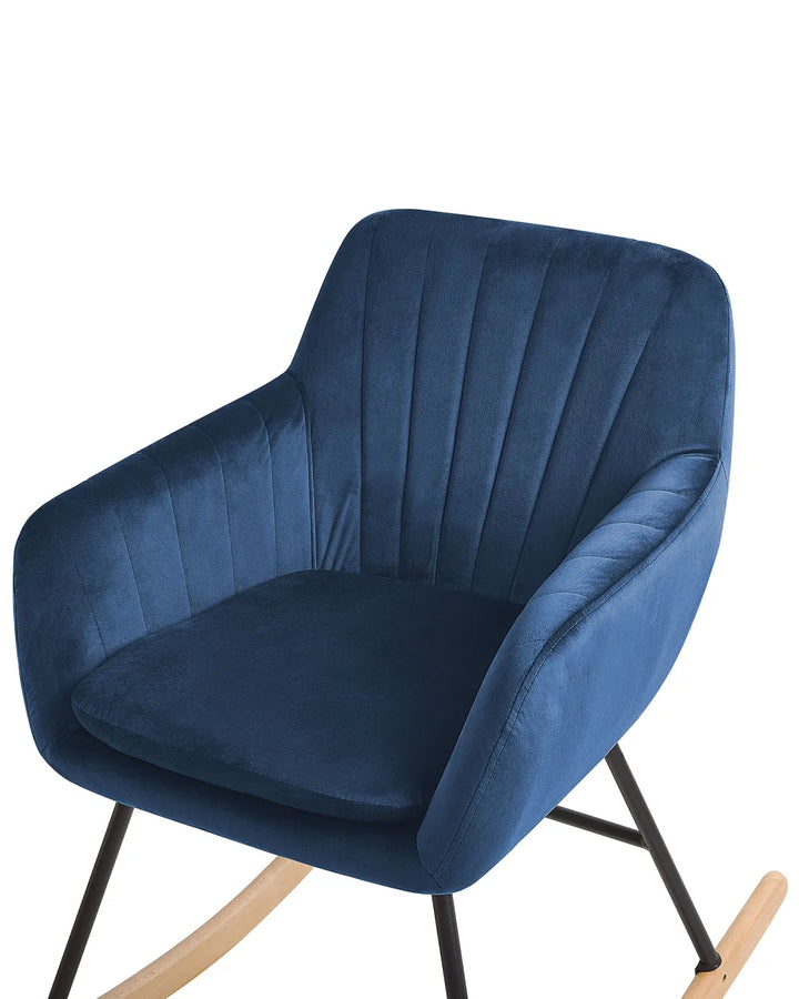 Rocking Chair Velvet Navy Blue Holden
