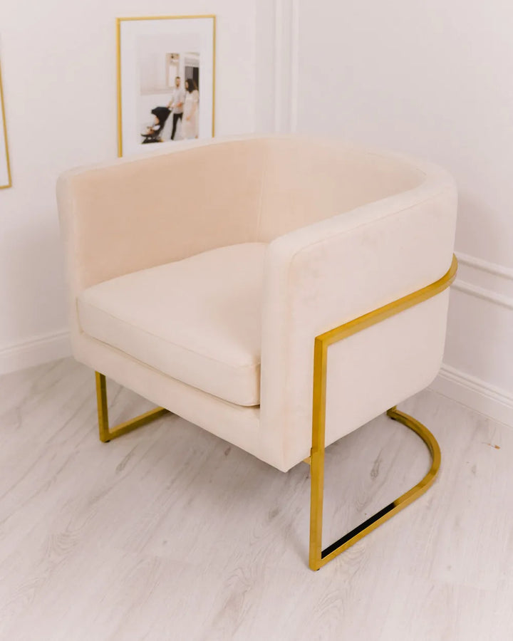 Armchair Velvet Light Beige Clancy