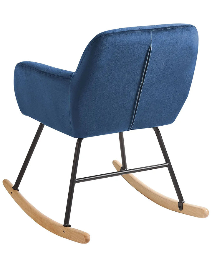 Rocking Chair Velvet Navy Blue Holden