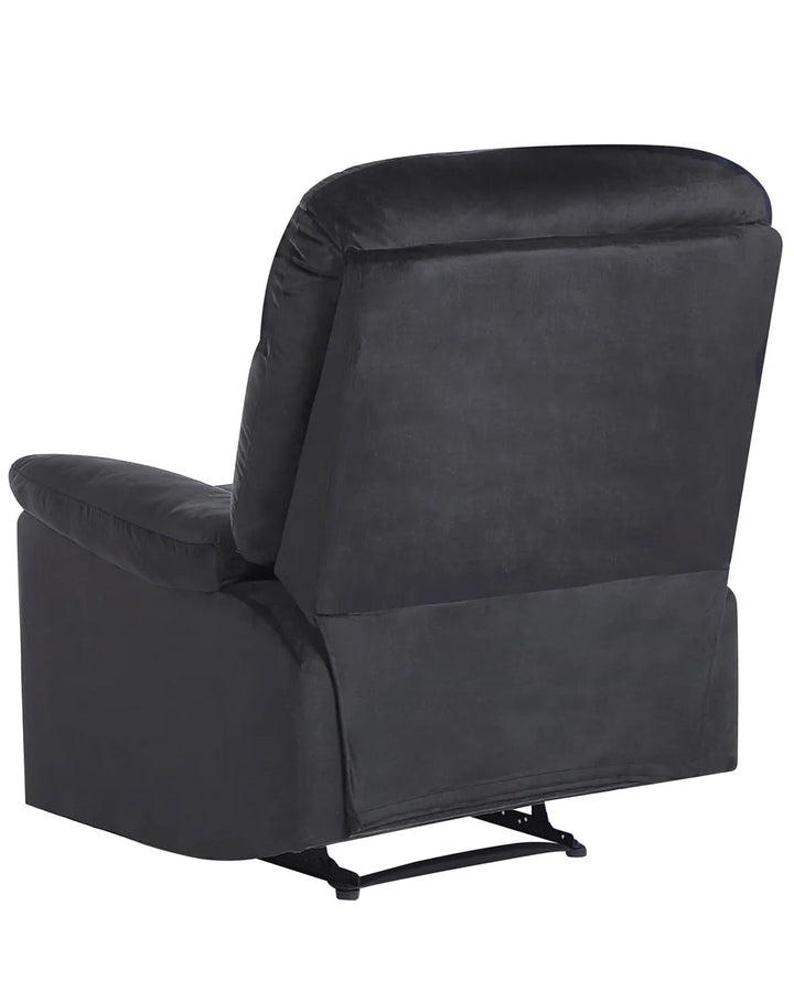 Recliner Chair With Footrest Velvet Black Gail