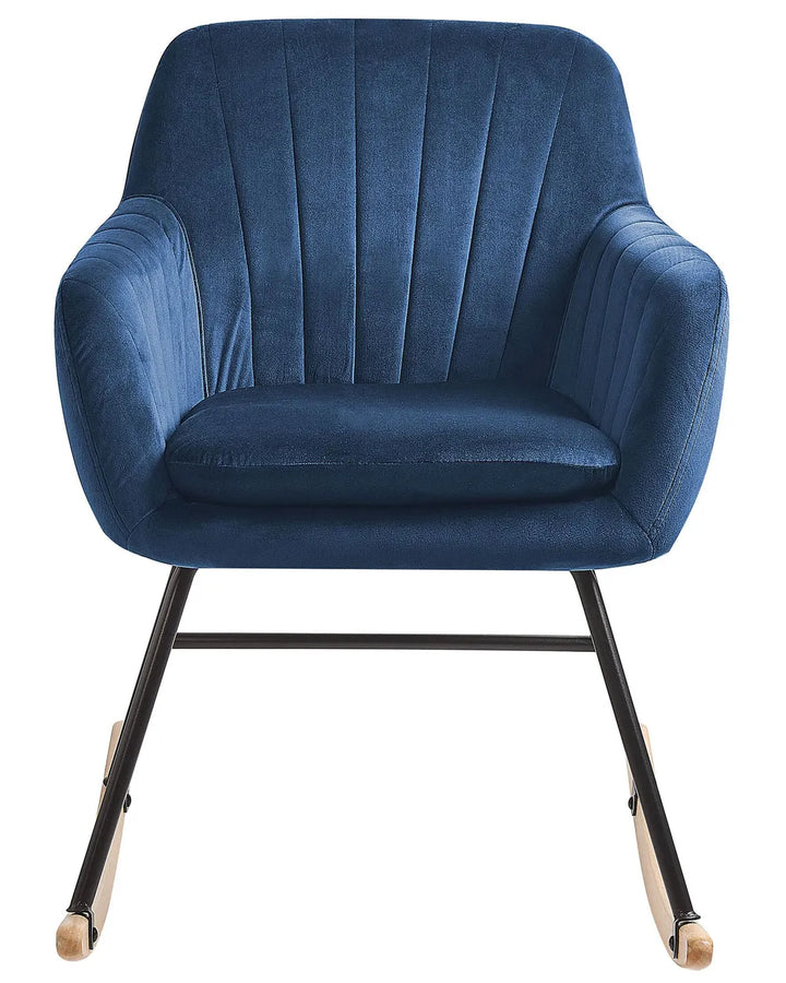 Rocking Chair Velvet Navy Blue Holden