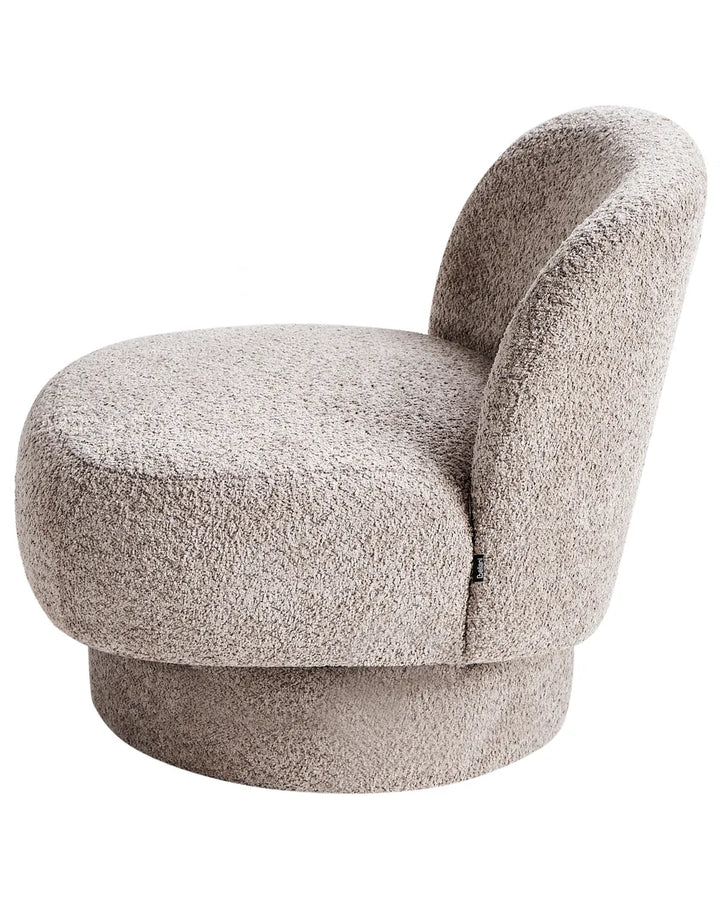 Swivel Armchair Boucle Taupe Martha