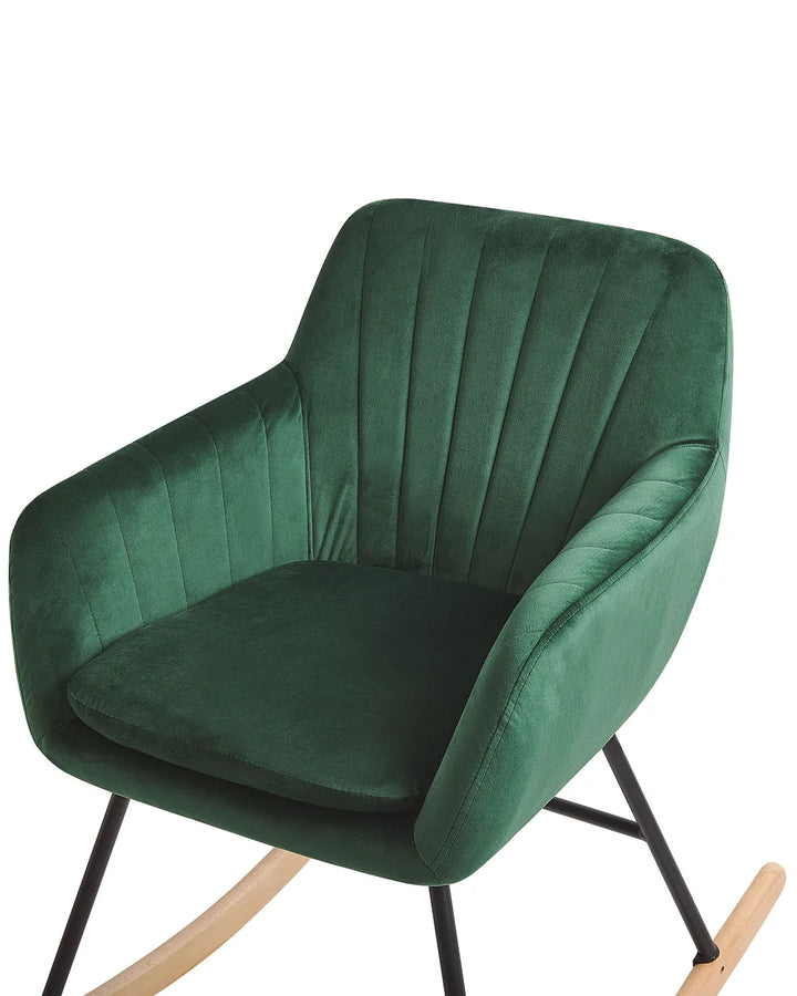 Rocking Chair Velvet Emerald Green Holden