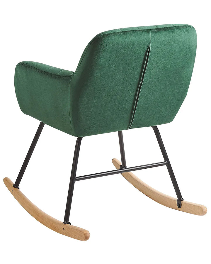 Rocking Chair Velvet Emerald Green Holden