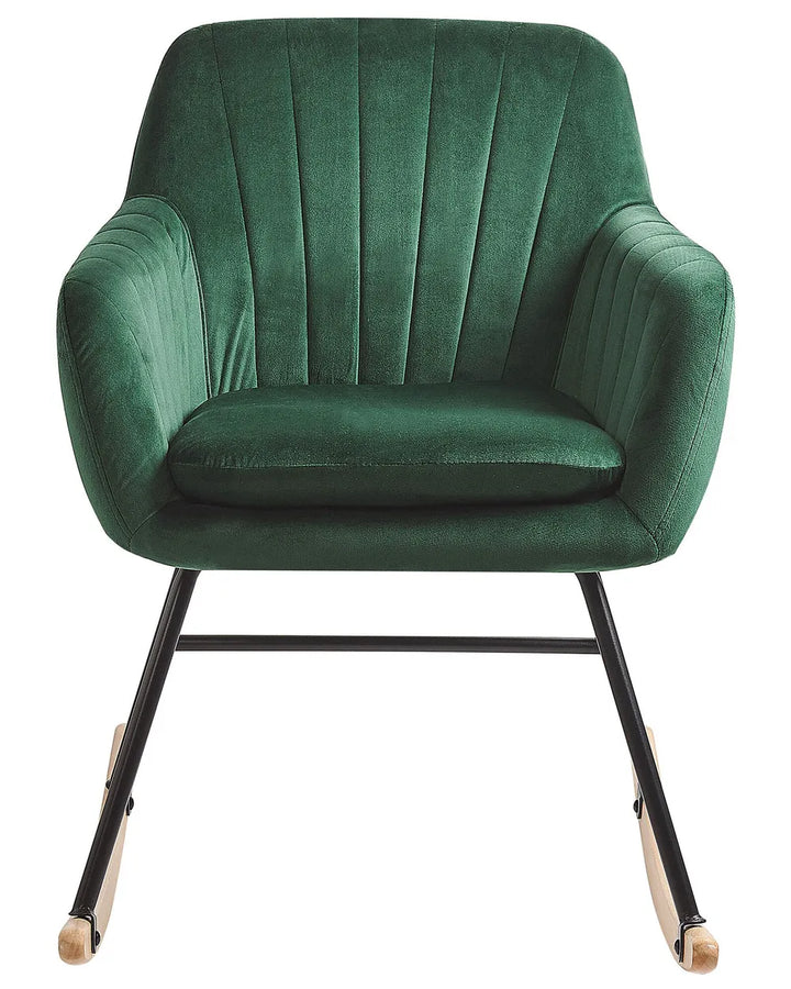 Rocking Chair Velvet Emerald Green Holden