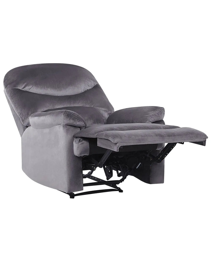 Recliner Chair With Footrest Velvet Grey Gail