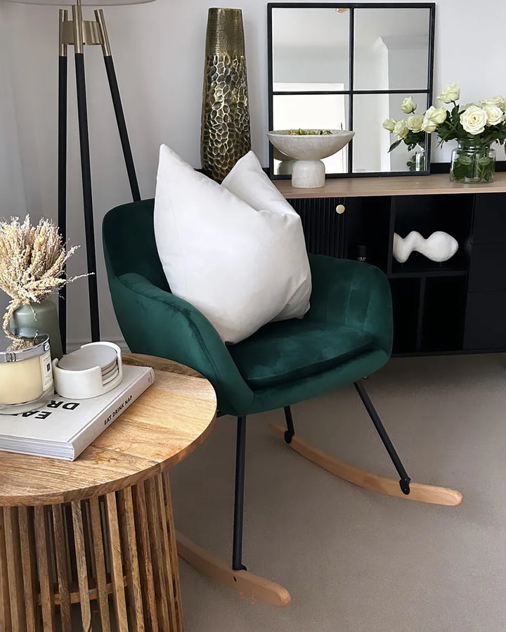 Rocking Chair Velvet Emerald Green Holden