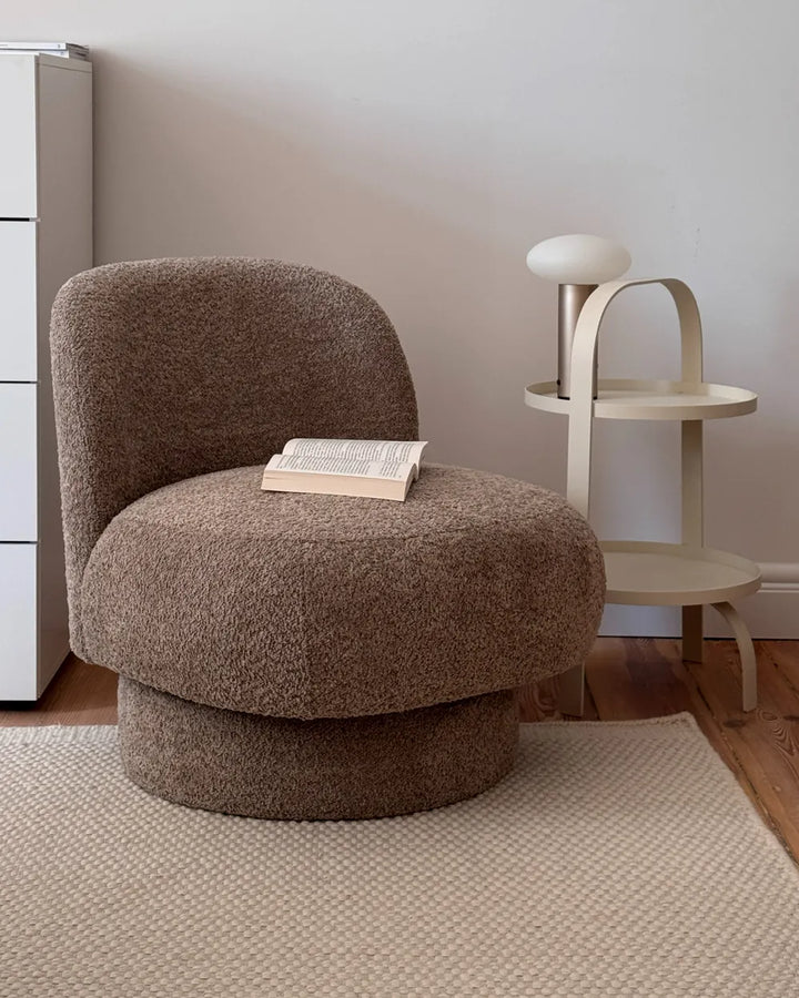 Swivel Armchair Boucle Taupe Martha