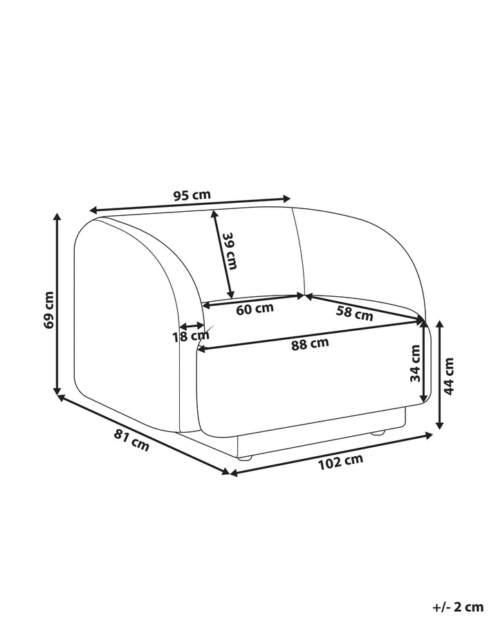Armchair Fabric Light Beige Atalyia