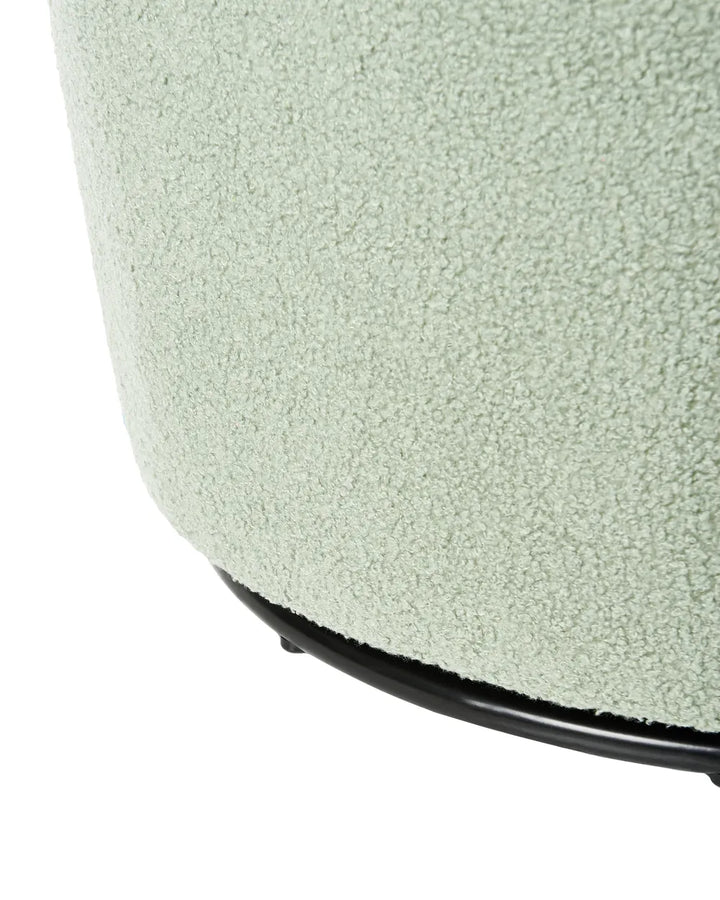 Swivel Armchair Boucle Light Green Halcott