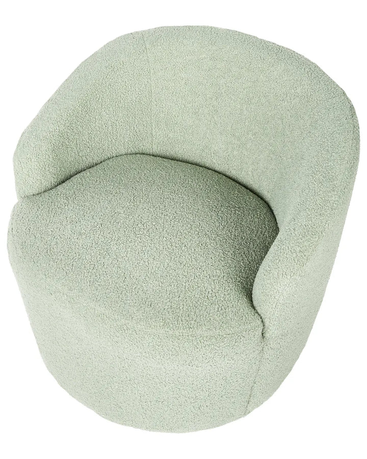 Swivel Armchair Boucle Light Green Halcott