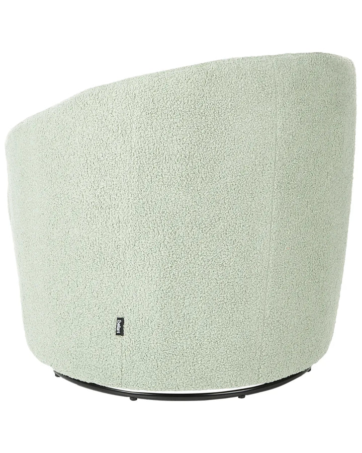 Swivel Armchair Boucle Light Green Halcott