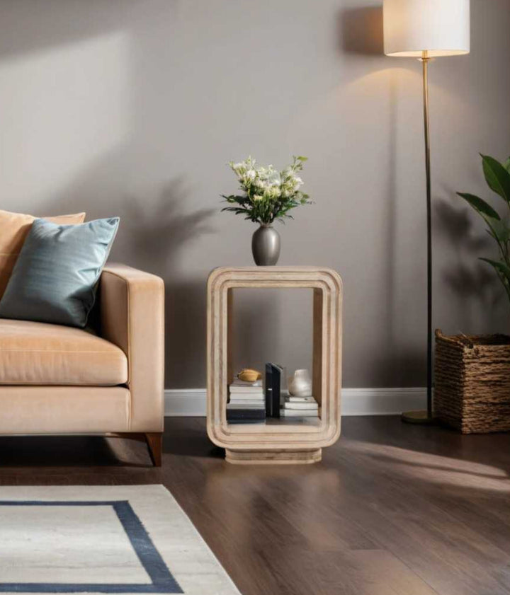 Hudson Carved Mango Wood Side Table