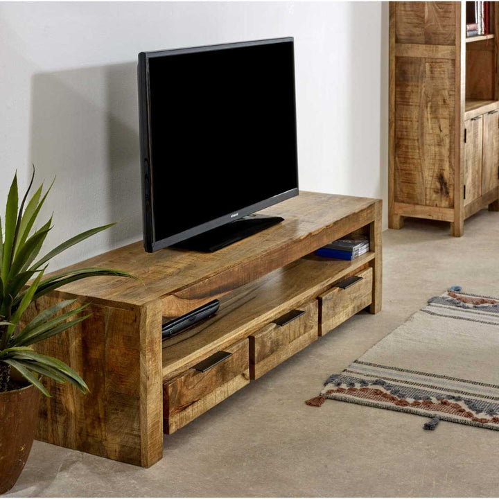Surrey Solid Wood Large Tv Cabinet With 3 Drawers