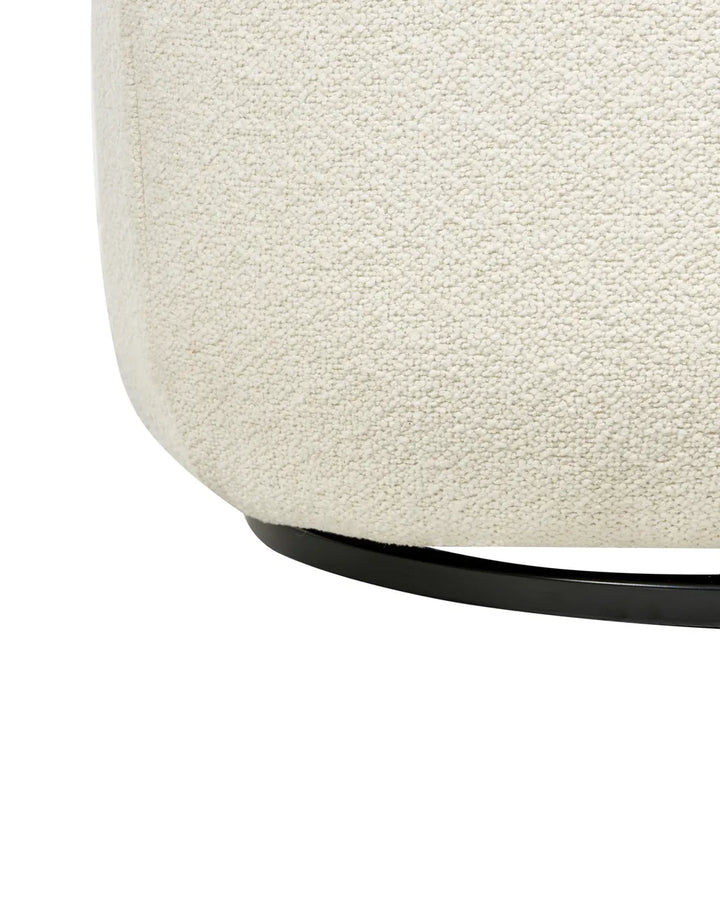 Swivel Armchair Boucle Off-White Thomas