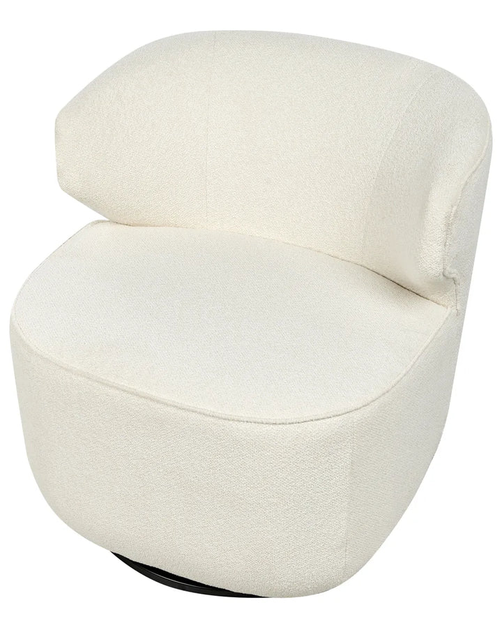 Swivel Armchair Boucle Off-White Thomas