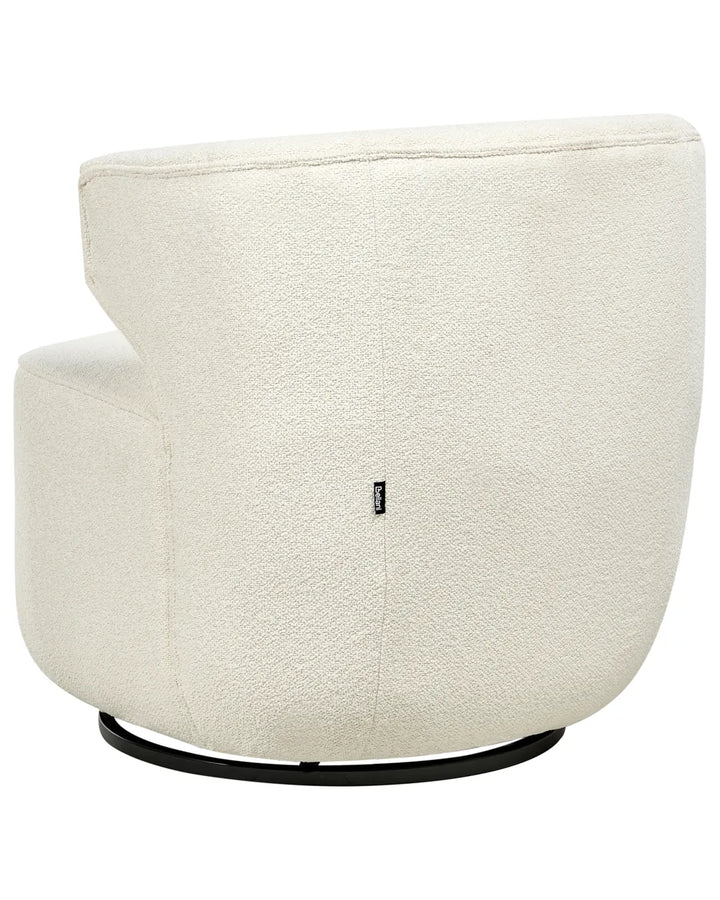 Swivel Armchair Boucle Off-White Thomas