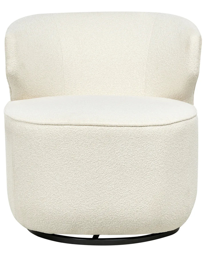 Swivel Armchair Boucle Off-White Thomas
