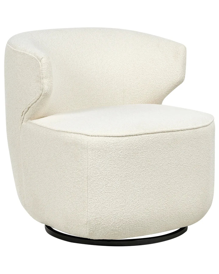 Swivel Armchair Boucle Off-White Thomas