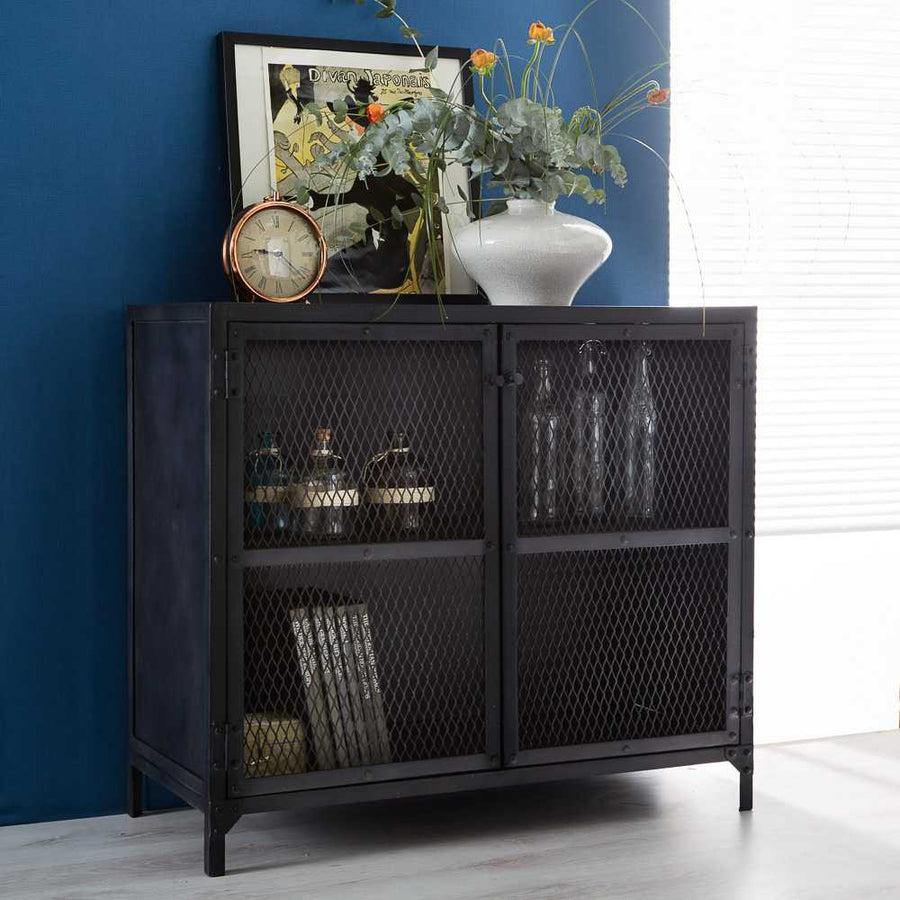 Metalica Black 2 Door Reclaimed Iron Sideboard