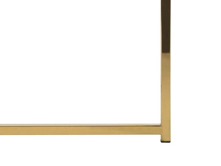 Desari Marble Effect Coffee Table White with Gold