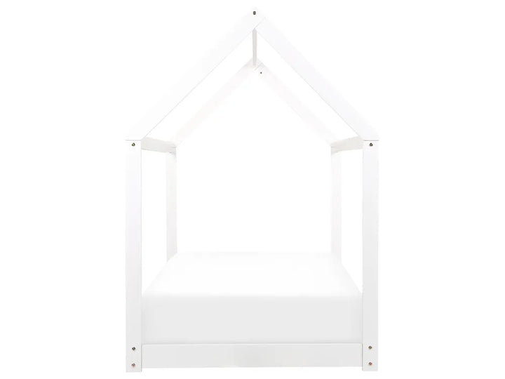 Kids Bed House Pine Wood 90 x 200 cm (EU Single) White Schlesinger