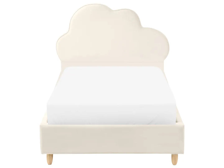 Kids Bed Cloud Velvet 90 x 200 cm (EU Single) Light Beige Deviana