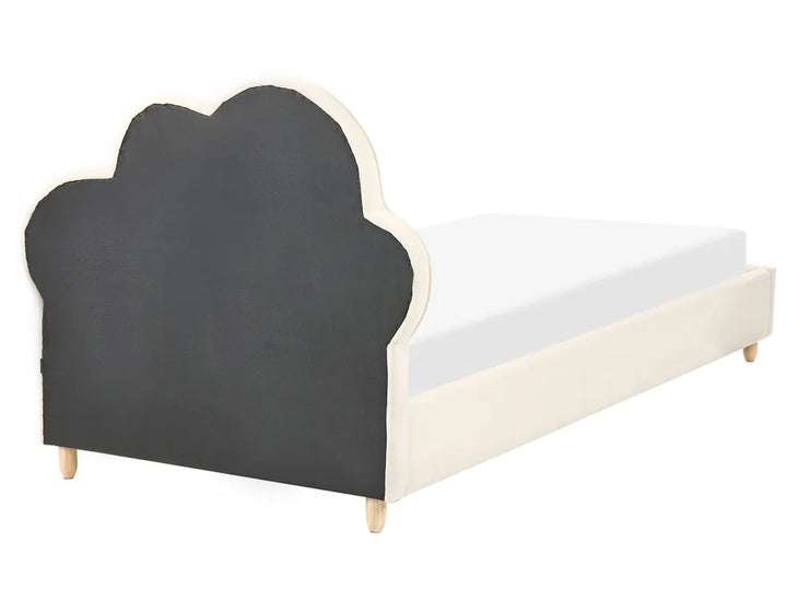 Kids Bed Cloud Velvet 90 x 200 cm (EU Single) Light Beige Deviana
