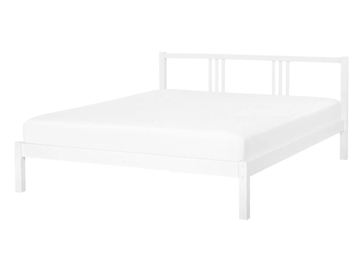 Bed Pine Wood 140 x 200 cm (EU Double) White Vidoje
