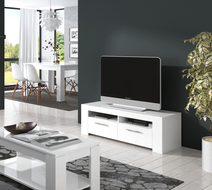 White Modern TV Stand Caines