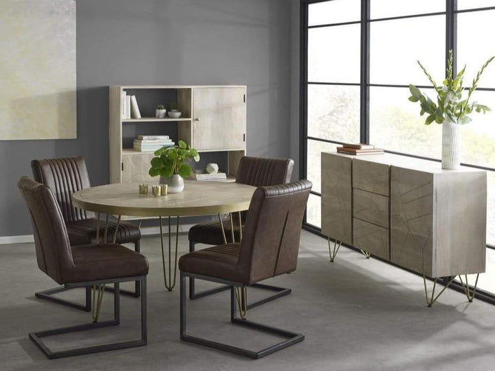 Light Gold Round Dining Table