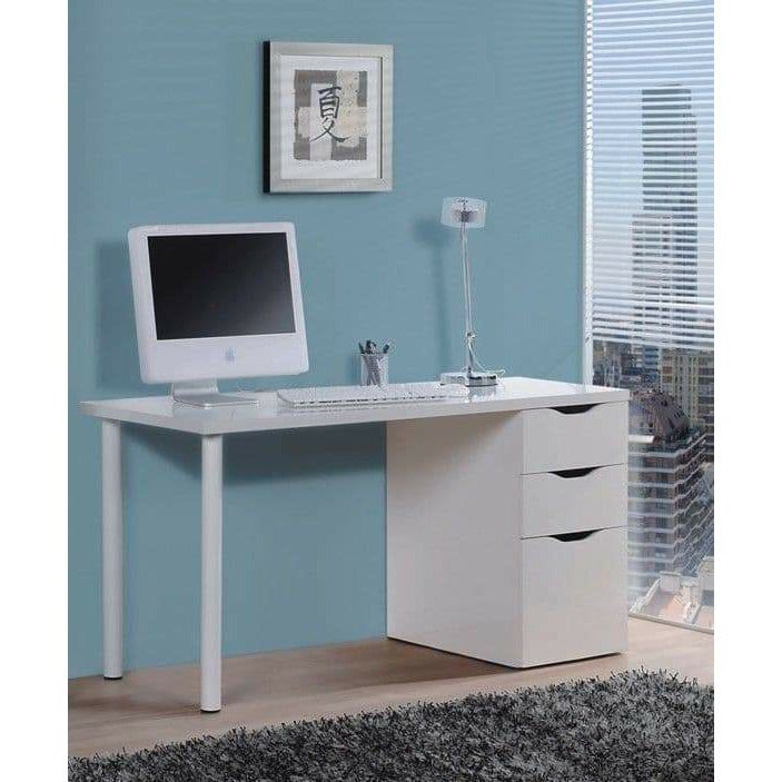 Artic White Desk With 3 Drawers Fusion