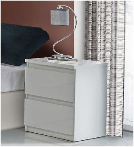 White Gloss Bedside Table Bowdoin