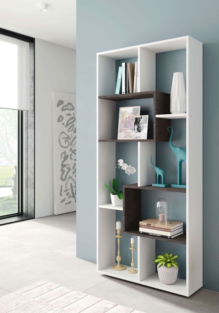 White And Dark Brown Bookcase Ciotti
