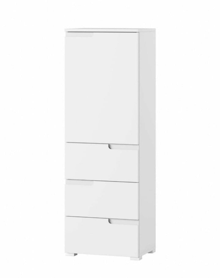 White Gloss Modern Storage with Cupboard and Drawers Luan