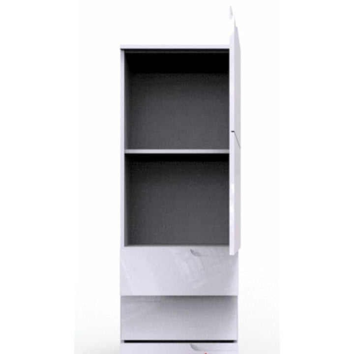 White Gloss Modern Storage with Cupboard and Drawers Luan