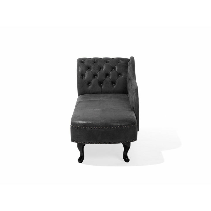 Nimes Left Hand Chaise Lounge Faux Suede Grey