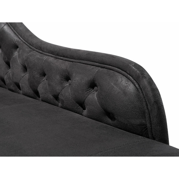 Nimes Left Hand Chaise Lounge Faux Suede Grey